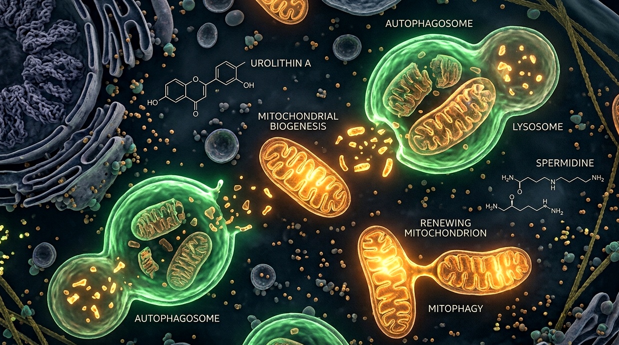 Clinical biotechnology research laboratory with analytical glassware and illuminated spermidine microscopy